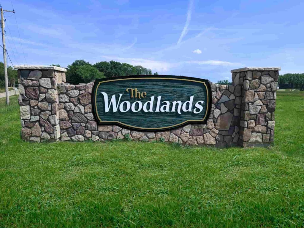 Woodlands outdoor sign